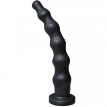 Черная насадка для страпона «Lovething Balls 3» в виде шариков, длина 22 см, Lovetoy 131304, из материала ПВХ, цвет Черный, длина 22 см.