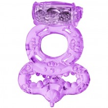 Фиолетовое виброкольцо с подхватом, Toyfa 818037-4, из материала TPE, цвет Фиолетовый, длина 5 см.