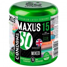 Набор из трех видов презервативов «Maxus Mixed», 15 шт, 05943, из материала Латекс, длина 18 см.