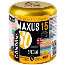 Набор презервативов с уникальным дизайном Maxus «Special» в стильном металлическом кейсе, 15 штук, 05944, из материала Латекс, длина 18 см.