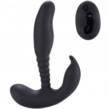Многофункциональный стимулятор простаты «Remote Control Anal Pleasure Vibrating Prostate Stimulator Black», с 10 режимами вибрации, на пульте управления, цвет черный, от Aphrodisia 182018BlackHW, длина 13.5 см.