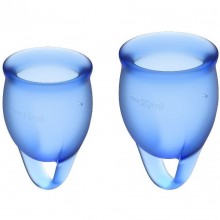 Набор синих менструальных чаш Feel confident Menstrual Cup, из материала Силикон, цвет Синий