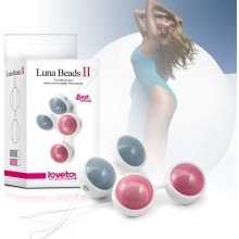 Комплект вагинальных шариков «Luna Beads II Kegel Ball», Джага-Джага 10024, из материала Силикон, цвет Розовый, длина 9 см.