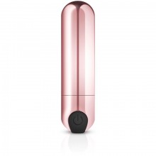 Компактная вибропуля «Rosy Gold New Bullet Vibrator» от EDC Collections, розовое золото, RG003, из материала Пластик АБС, цвет Золотой, длина 7.5 см.