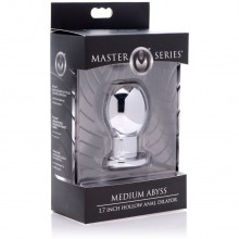Анальный расширитель из алюминия средний Master Series «Medium Abyss 1.7 Inch Hollow Anal Dilator», серебристый, XR Brands AF924-Medium, длина 6.6 см.