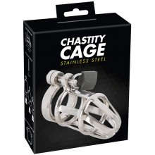 Мужской стальной пояс верности «Chastity Cage», рабочая длина 7.2 см, Orion 5370200000, цвет Серебристый, длина 9.5 см.