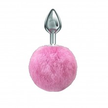 Серебристая анальная пробка с розовым хвостом зайчика «Diamond Twinkle Pink», рабочая длина 7 см, Lola Games 4018-02lola, цвет Розовый, длина 15 см.