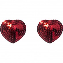 Красные пэстисы «Burlesque Rand Red» в форме сердечка, Lola Games Burlesque 3633-04lola, цвет Красный