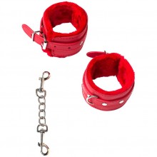 Красные наручники «Party Hard Calm» с мехом, Lola Games 1097-02lola, длина 31 см.