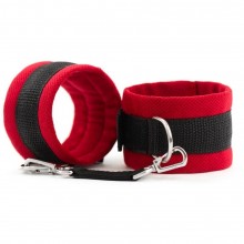Красные бархатные наручники «My Rules», БДСМ арсенал 6901-2ars, из материала Ткань, цвет Красный
