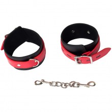 Черно-красные поножи «Ankle Cuffs Party Hard Tricky», Lola Games 1102-01lola, цвет Красный, длина 36.5 см.