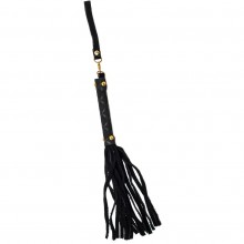 Черная кожаная многохвостая плеть «Party Hard Attraction», длина 27 см, Lola Games 1119-01lola, цвет Черный, длина 27 см.
