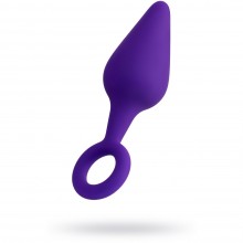 Фиолетовая анальная втулка «Bung» с кольцом для извлечения, рабочая длина 8 см, Toyfa 357028, из материала Силикон, цвет Фиолетовый, длина 11.5 см.