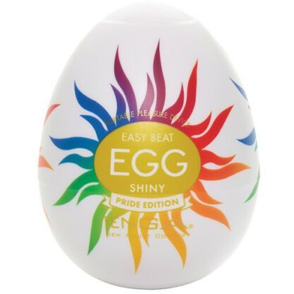 Одноразовый эластичный мастурбатор-яйцо «Tenga Egg Shiny Pride Edition», EGG-011P, из материала TPE, цвет Белый, длина 6.1 см.