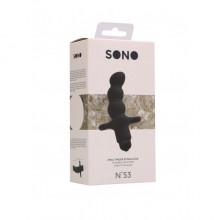 Рельефный анальный вибростимулятор «Anal Finger Stimulator No. 53», Shots SON053BLK, из материала Силикон, коллекция SONO, цвет Черный, длина 12 см.