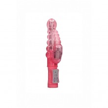 Розовый вибратор-кролик «Rotating Bubbles» с функцией ротации, рабочая длина 11 см, Shots SHTO006PNK, из материала TPE, длина 23.2 см.