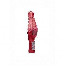 Красный вибратор-кролик «Rotating Bubbles» с функцией ротации, рабочая длина 11 см, Shots SHTO006RED, коллекция Shots Toys, длина 23.2 см.
