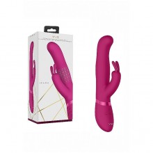 Розовый вибромассажер «Izara» со стимулирующими бусинами и функцией «мгновенный оргазм», рабочая длина 11 см, Shots VIVE014PNK, из материала Силикон