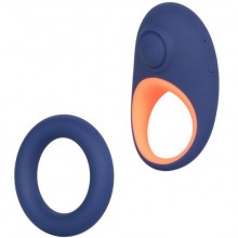 Набор синих эрекционных колец «Link Up Verge», внутренний диаметр 3.75 см, California Exotic Novelties SE-1350-10-3, бренд CalExotics, цвет Синий, длина 9 см.