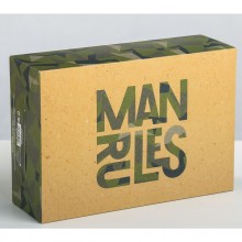 Складная подарочная коробка «Man Rules», 16 х 23 х 7.5 см, Сувениры 3924794, из материала Бумага, длина 23 см.
