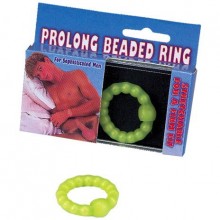 Салатовое эрекционное кольцо с бусинами, диаметр 4 см, Tonga 170041, цвет Зеленый, диаметр 4 см.