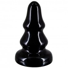 Черная анальная пробка «MAGNUM», в размере 17 - 12.5 см., цвет черный, обтекаемой формы двойного конуса, от Lovetoy 421700, бренд Биоклон, из материала ПВХ, длина 16 см.
