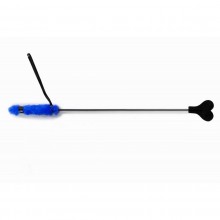 Стек-сердце с ручкой из синего эко-меха, длина рабочей части 8 см, Джага-Джага 911-30 BX DD, из материала Кожа, цвет Синий, длина 61 см.