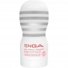 Одноразовый мастурбатор «Original Vaccum Cup Gentle» в легком пластиковом корпусе, Tenga TOC-201S, из материала TPE, цвет Белый, длина 15.5 см.