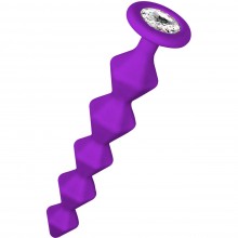 Анальная цепочка с кристаллом «Emotions Chummy», фиолетовая, максимальный диаметр 3.5 см, Lola Games 1401-03lola, из материала Силикон, длина 16 см.