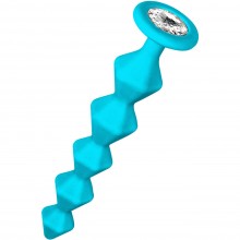 Анальная цепочка с кристаллом «Emotions Chummy», голубая, Lola Games 1401-02lola, из материала Силикон, цвет Голубой, длина 16 см.