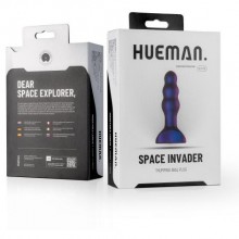 Стильная перезаряжаемая анальная елочка «Space Invader» с самопенитрацией, рабочая длина 10.5 см, EDC Wholesale HUE012, бренд EDC Collections, коллекция Hueman, длина 13.9 см.
