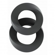 Набор из двух эрекционных колец разного размера «Cockring Set No.24» спиралевидной формы, серый, Shots SON024GRY, бренд Shots Media, диаметр 5.5 см.