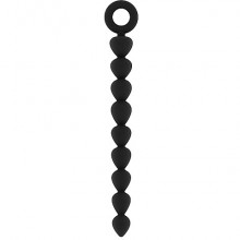 Анальная цепочка «Anal Chain No.28» из силикона, черная, рабочая длина 21 см, Shots Media SON028BLK, коллекция SONO, длина 24.5 см.