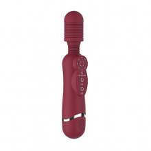 Универсальный массажер «Silicone Massage Wand» с головкой на гибкой шейке, красный, общая длина 20 см, Shots SHTO007RED, из материала Силикон, коллекция Shots Toys, длина 20 см.