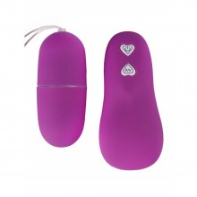 Фиолетовое гладкое виброяйцо с пультом ДУ, 20 скоростей вибрации, Джага-Джага 400-10 BX DD, из материала Пластик АБС, цвет Фиолетовый, длина 7 см.