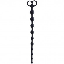 Черные анальные бусы «Cephei», рабочая длина 28.5 см, минимальный диаметр 1 см, ToyFa 731431, длина 33.5 см., со скидкой
