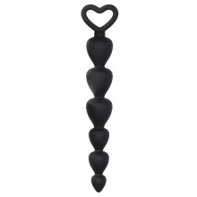 Черная анальная елочка «Silicone Anal Beads» из силикона, Shots SHT426BLK, коллекция Shots Toys, длина 17.5 см.