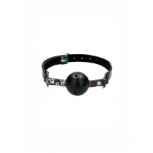 -     Breatheable Ball Gag Old School Tattoo Style, , Shots OU445BLK,    ,  Ouch!,  63 .