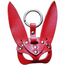 Красный сувенир-брелок «Кролик» из кожи, Подиум Р101а, из материала Кожа, длина 8 см.