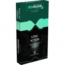 Пролонгирующие презервативы «Domino Classic Long action» с добавлением анестетика, 6 шт., 723954dom, из материала Латекс, цвет Прозрачный, длина 18 см.