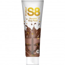 Краска для тела со вкусом шоколада «Stimul 8 Bodypaint», объем 100 мл, ST97434, цвет Коричневый, 100 мл.
