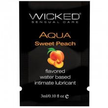 Лубрикант на водной основе со вкусом спелого персика «Wicked», 3 мл., 90380-sashet, из материала Водная основа, 3 мл.