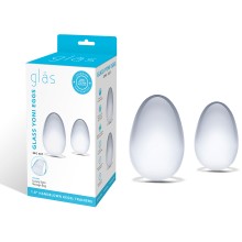 Сет из 2 стеклянных яиц для Йони техники, Glas GLAS-159, из материала Стекло, цвет Прозрачный, длина 4.57 см.