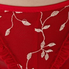Красный комплект - топ и шортики, с рюшами, RP14LXLRed, бренд Роспарфюм, из материала Полиамид, L/XL