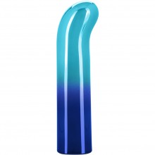 Голубой женский мини-вибратор «Glam G Vibe Blue» для стимуляции точки G, перезаряжаемый, California Exotic SE-4406-35-3, бренд CalExotics, длина 12 см.
