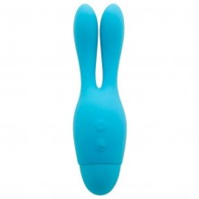 Голубой вибратор «Indulgence Dream Bunny» с двумя ушками для стимуляции клитора, длина ушек 6.5 см, Howells 174205blue, длина 15 см.