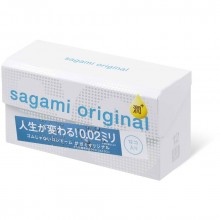 Полиуретановые презервативы «Sagami Original 002 Extra Lub» с усиленным слоем смазки, 12 шт., 143255, цвет Прозрачный, длина 19 см.