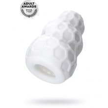 Белый рельефный мастурбатор «A-Toys Flaff», TPE, длина 8 см, диаметр 2.9 см, Toyfa 763014, длина 8 см.