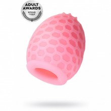 Розовый мастурбатор «A-Toys Pufl» с рельефной поверхностью с двух сторон, ТРЕ, длина 6 см, диаметр 2,7 см, Toyfa 763015, из материала TPE, длина 6 см.