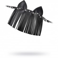 Черная маска кошки с бахромой, Штучки-дрючки 690057, из материала Кожа